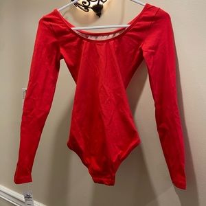 Women’s red long sleeve Body Wrappers Leotard NWT.  Size small